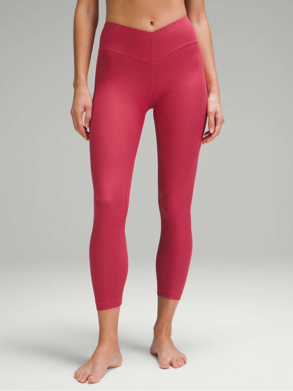 Lululemon V-Waist Yoga Tight - Grid Texture - Vintage Rose